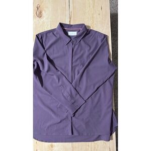 Modern Ambition Womens XL Purple Technical Stretch Button Down Shirt Long Sleeve